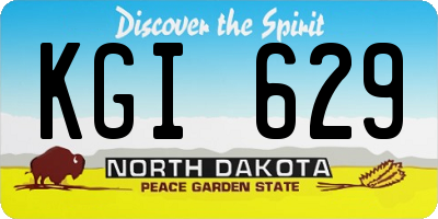 ND license plate KGI629