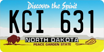 ND license plate KGI631