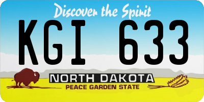 ND license plate KGI633