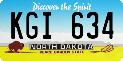 ND license plate KGI634