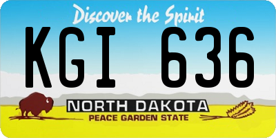 ND license plate KGI636