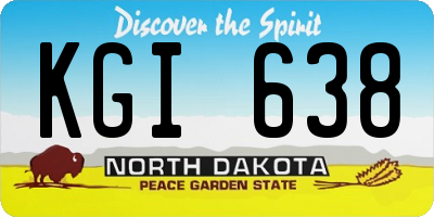ND license plate KGI638