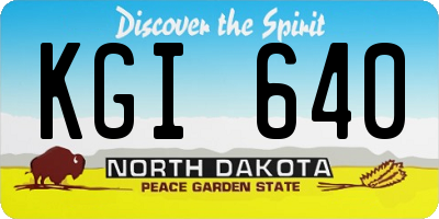 ND license plate KGI640