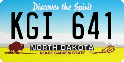 ND license plate KGI641