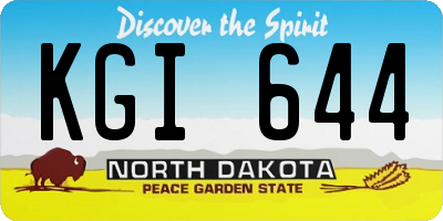 ND license plate KGI644