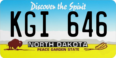 ND license plate KGI646