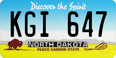 ND license plate KGI647