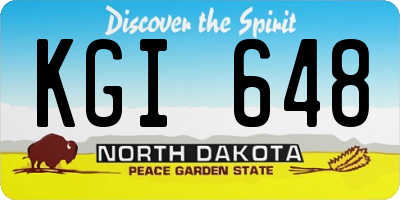 ND license plate KGI648
