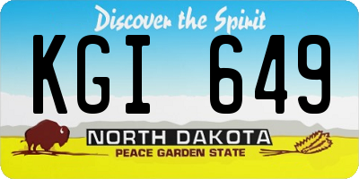 ND license plate KGI649