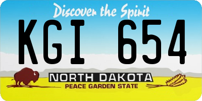 ND license plate KGI654