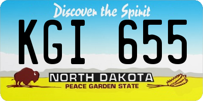 ND license plate KGI655