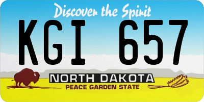 ND license plate KGI657