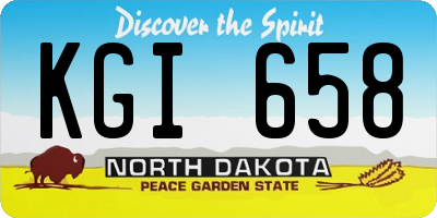 ND license plate KGI658