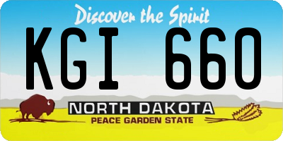 ND license plate KGI660