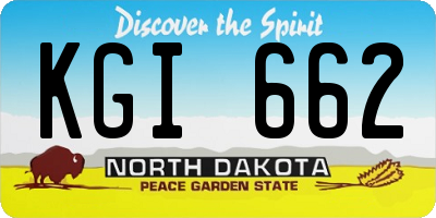 ND license plate KGI662