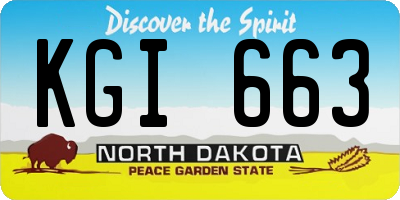 ND license plate KGI663