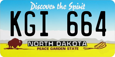 ND license plate KGI664