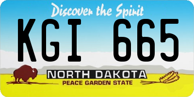 ND license plate KGI665