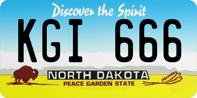 ND license plate KGI666
