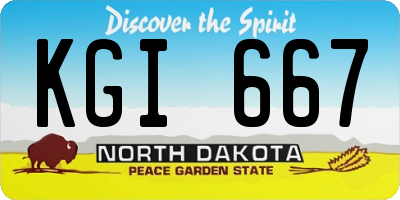 ND license plate KGI667