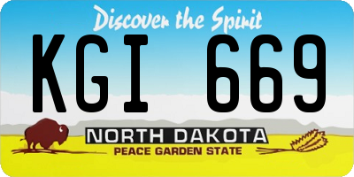 ND license plate KGI669