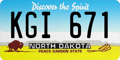 ND license plate KGI671