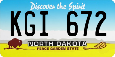 ND license plate KGI672
