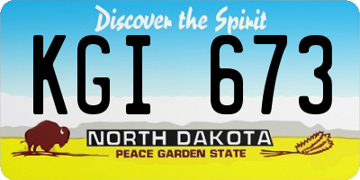 ND license plate KGI673