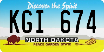 ND license plate KGI674