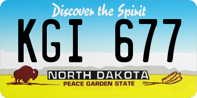 ND license plate KGI677