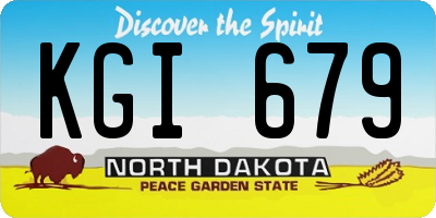 ND license plate KGI679