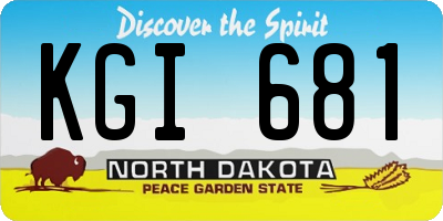 ND license plate KGI681