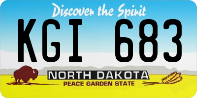 ND license plate KGI683