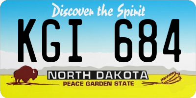 ND license plate KGI684
