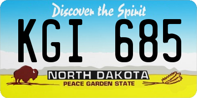 ND license plate KGI685