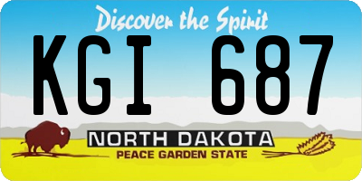 ND license plate KGI687