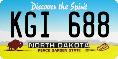ND license plate KGI688
