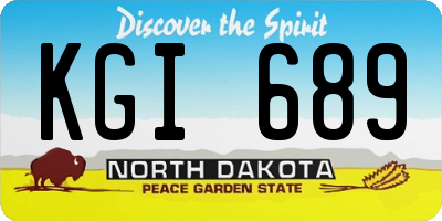 ND license plate KGI689