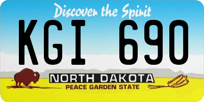 ND license plate KGI690