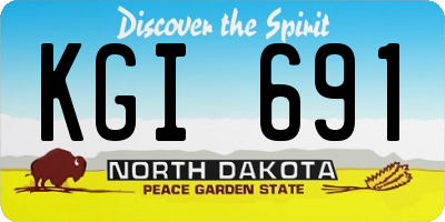 ND license plate KGI691