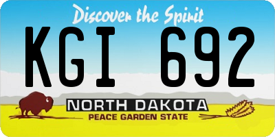 ND license plate KGI692