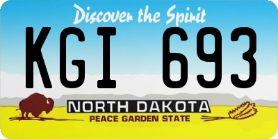 ND license plate KGI693