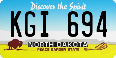 ND license plate KGI694
