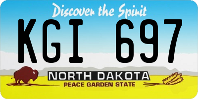 ND license plate KGI697
