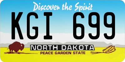 ND license plate KGI699