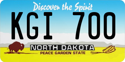 ND license plate KGI700