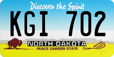 ND license plate KGI702