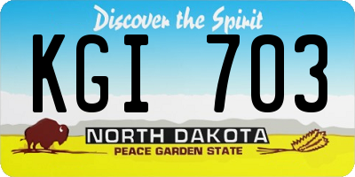 ND license plate KGI703