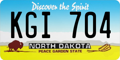 ND license plate KGI704