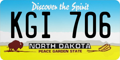ND license plate KGI706